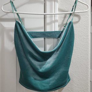 Velvet Teal fashion Nova crop top/ tank top with loose top